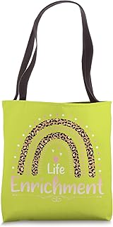 Life Enrichment Coordinator Team Gifts Rainbow Leopard Print Tote Bag