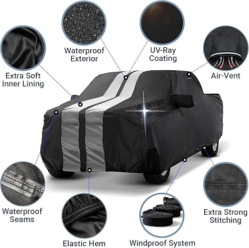 Miniatura 26 de iCarCover - Funda de auto de 18 capas de alta calidad, impermeable, resistente a la intemperie, protección contra radiación UV, nieve, polvo
