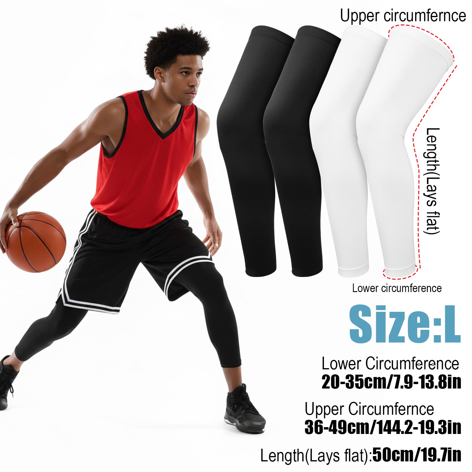 2 pares de calentadores de piernas para hombre, manga de compresión para hombre, protección solar larga, mangas de brazo, mangas de pierna para mujer, ciclismo, rodilleras, bicicleta para hombres y