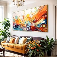 Phahey Framed Abstract Fantasy Canvas Wall Art 20x40 Inch Colorful Modern Decor for Living Room Bedroom Office
