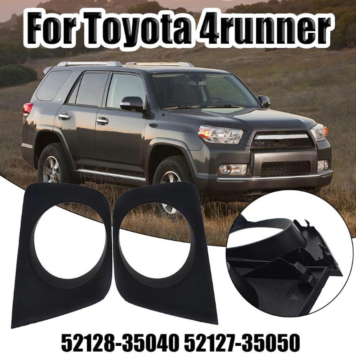 1 Pair Front LH RH Fog Light Lamp Bezel Cover For Toyota 4Runner 2006 2007 2008 2009 52128-35040