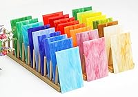 Lanyani 26 Vibrant Stained Glass Sheets 4x6 Inch Assortment Pack for Mosaic Crafts, Suncatchers & DIY Projects