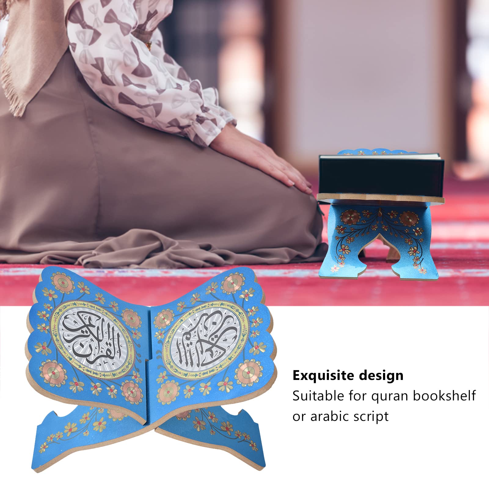 Presentoir Livre VOGUEHOMEDECOR Support De Livre Réglable En Bois Sculpté | Coran, Bible, Torah Holder Lutrin | Dictionnaire, Livre De Cuisine Support Livre Ouvert