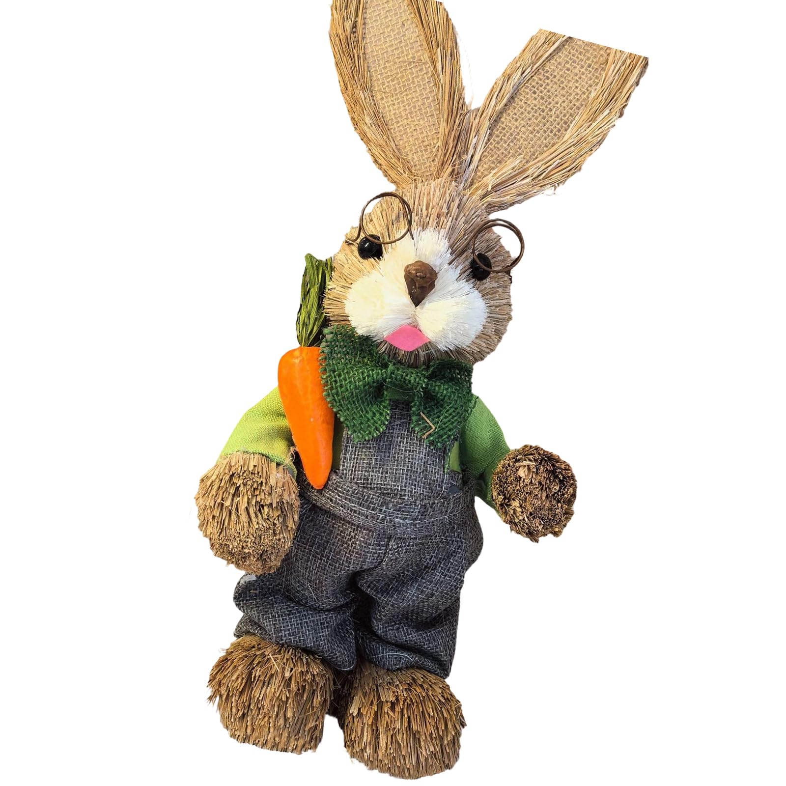 Xjdzineq Rural Braided Easter Hare Statue Ornament Creative Touch for Countrysides Charm Interior Detail 20x10cm Holiday Party Decoration