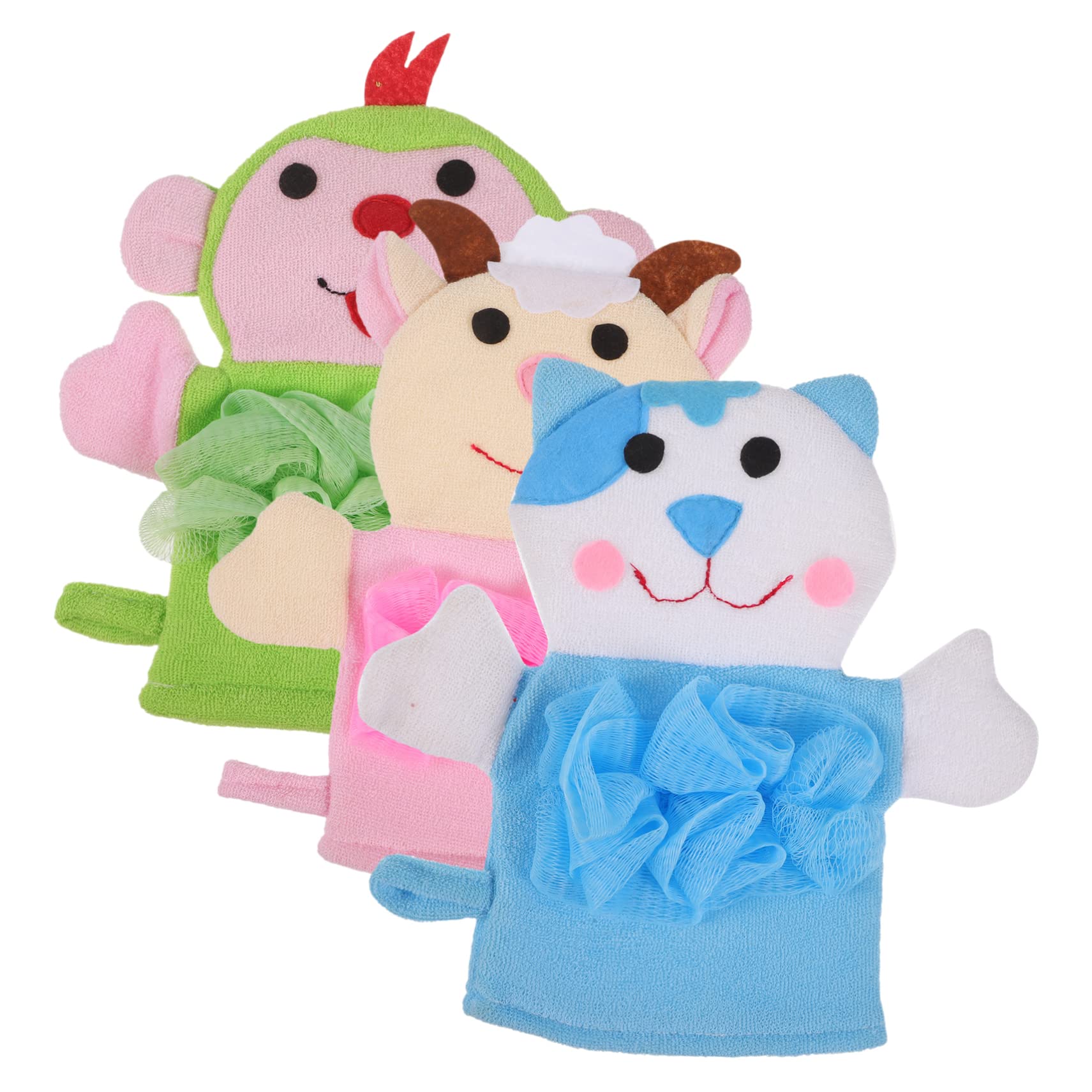 KOMBIUDA 6 Piezas Guantes De Baño De Bebe Para Recien Nacido Esponja De Bebe Para Bañarse Guantes De Bebe Recien Nacido Guante De Baño Para Niños Pequeños Material De Malla De Pe