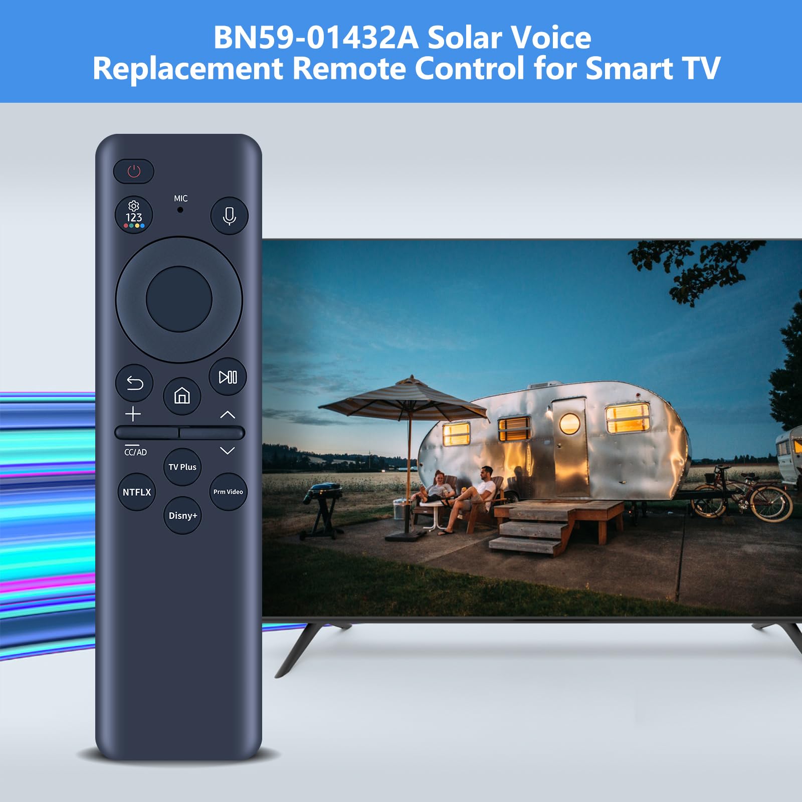 PZL Nuovo BN59-01432A Solar Voice Telecomando di Ricambio per Samsung 2023 Neo QLED 8K HDR Smart TV