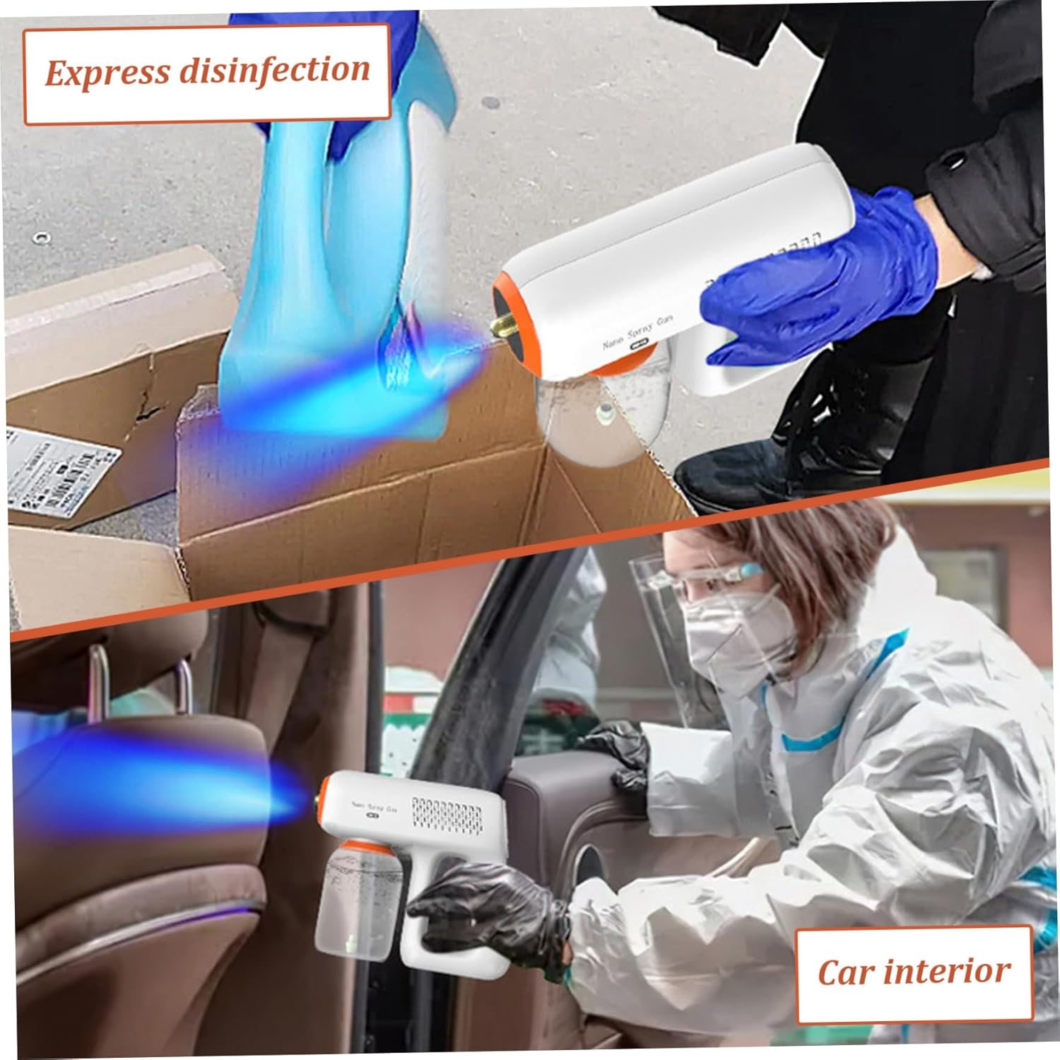 1200mAh Handheld Fogger Machine, Rechargeable 2-Level Mist Sprayer with Blue Light for Multipurpose Use