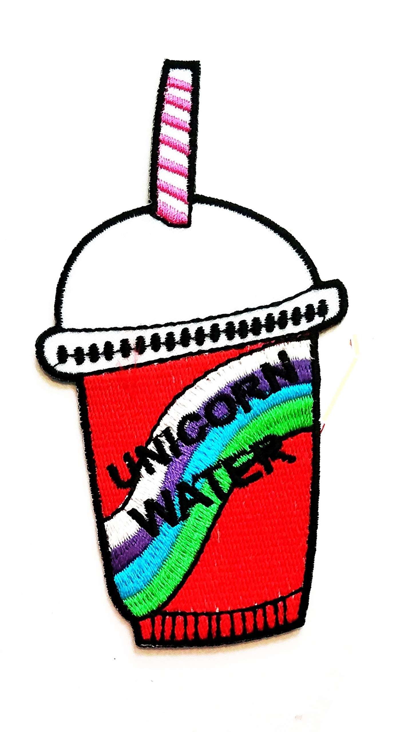 Nipitshop Patches Red Fruity Strawberry Sweet Drink Dessert Whip Cream Cartoon Kids Patch Embroidered Iron On Patch for Clothes Backpacks T-Shirt Jeans Skirt Vests Scarf Hat Bag