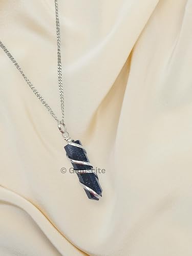 Miniatura 8 de GEMSCITE - Hermoso collar con dije de cristal crudo, piedra auténtica curativa sobre plata chapada en plata, cadena de 20 pulgadas, dije curativo de