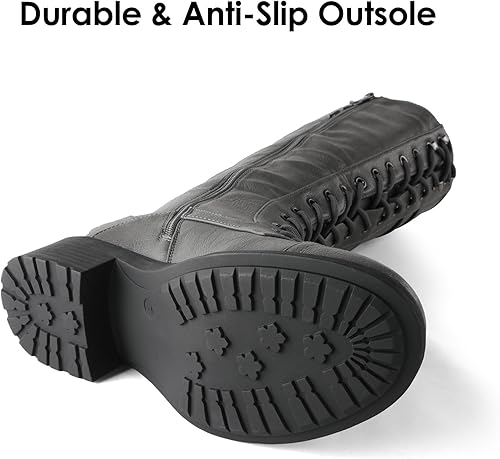 Miniatura 3 de DREAM PAIRS - Botas de poliuretano a la rodilla para mujer, estilo de equitación o combate