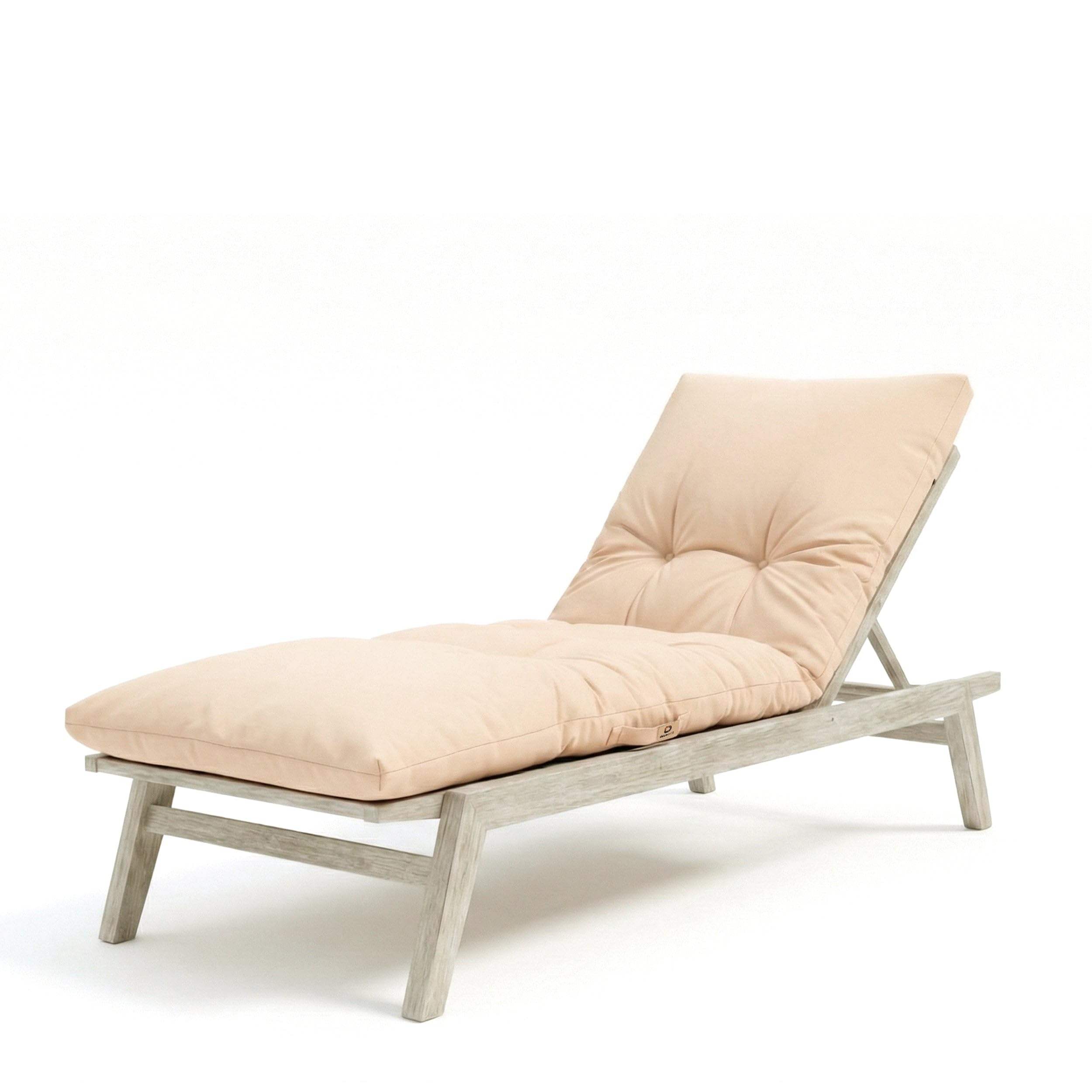 Cuscino Lettino Prendisole con Imbottitura da 12 cm, Materassino per Sdraio da Giardino e Chaise Longue, 185x60 cm, Beige