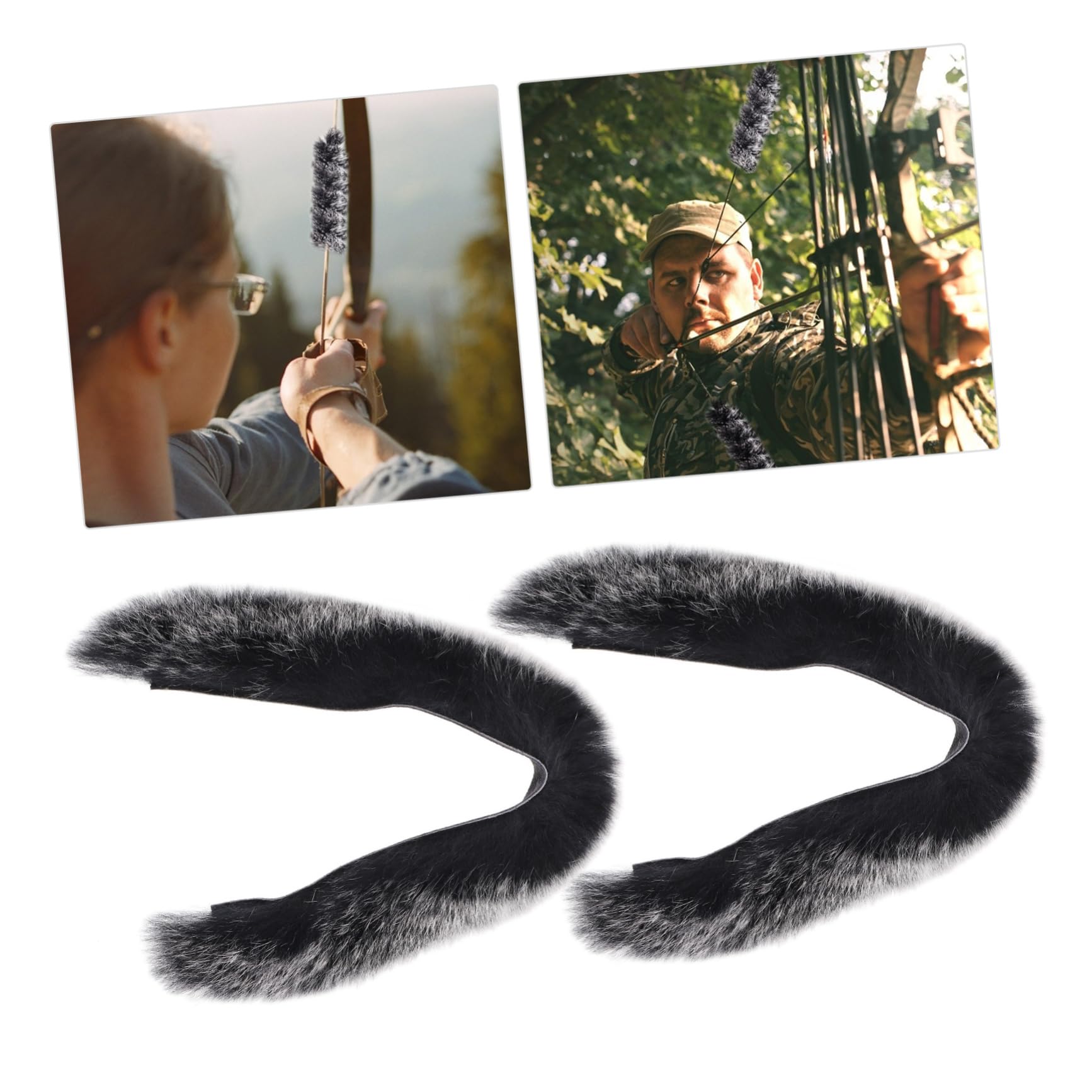 WHAMVOX 2sets Bow Stabilizer Archery Damper Bowstring Silencers Arrow Rest Protector Rabbit Hair Material Efficient Convenient for Hunting 2pcs*2