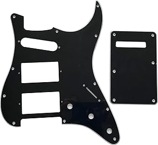 Custom Guitar Pickguard For Fender Standard Strat HHS Stratocaster Guitar Parts (3 Ply Black+backplate)
