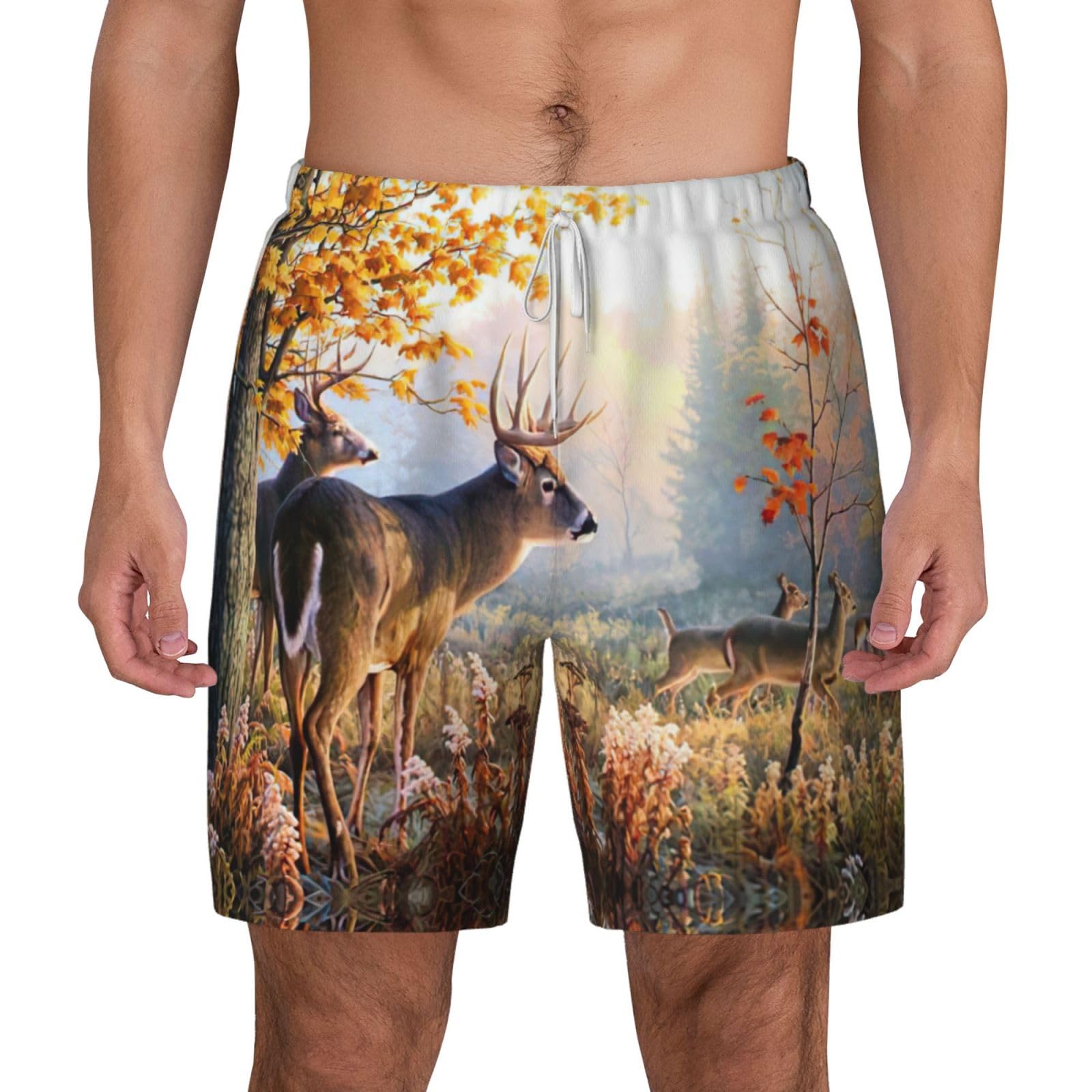Short de bain séchage rapide double couche cerf sauvage - 8