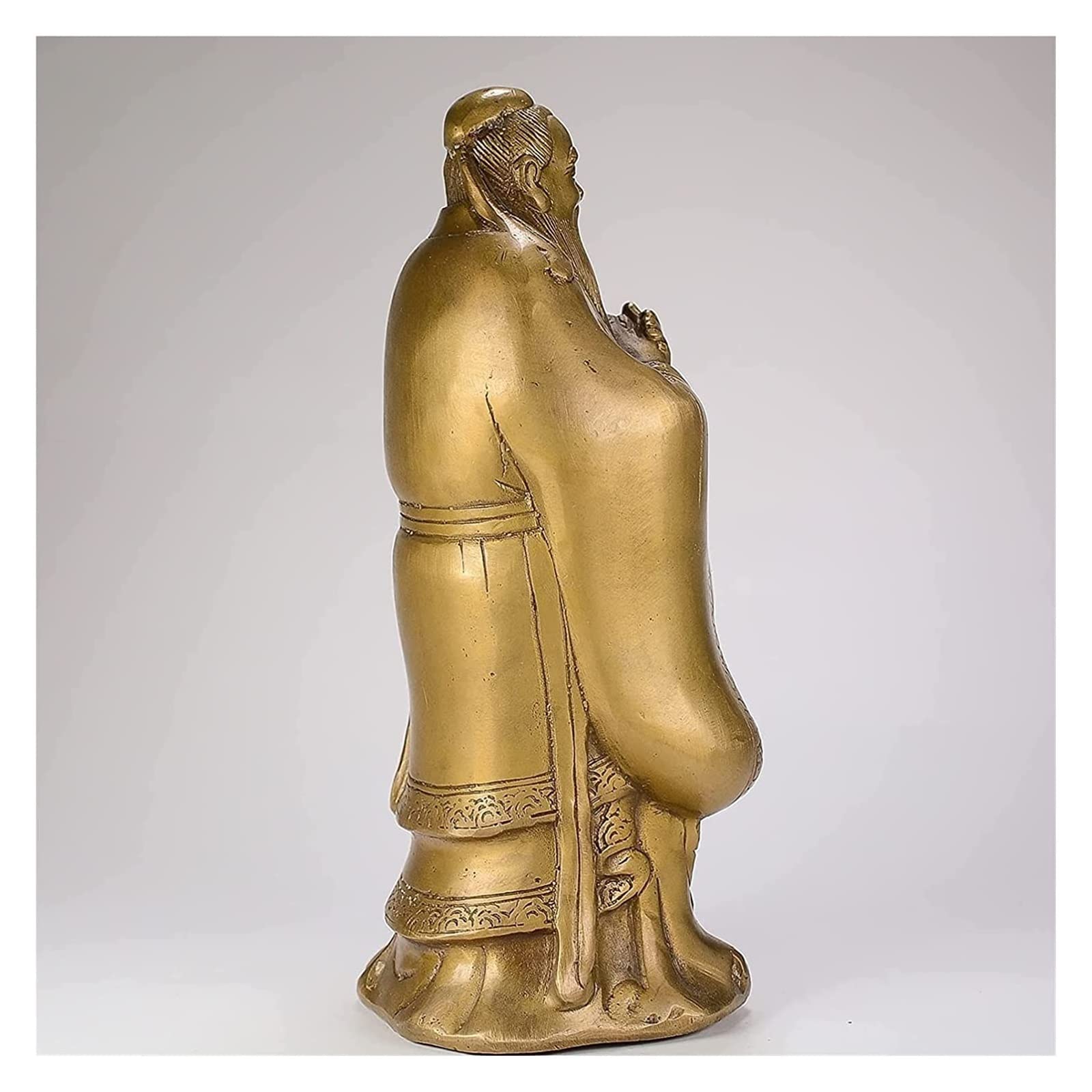 Regalos de Buena Suerte Escultura de Mesa Cobre Puro Agujero Estatua Latón Figura de Confucio Estatuas de Santos Adornos
