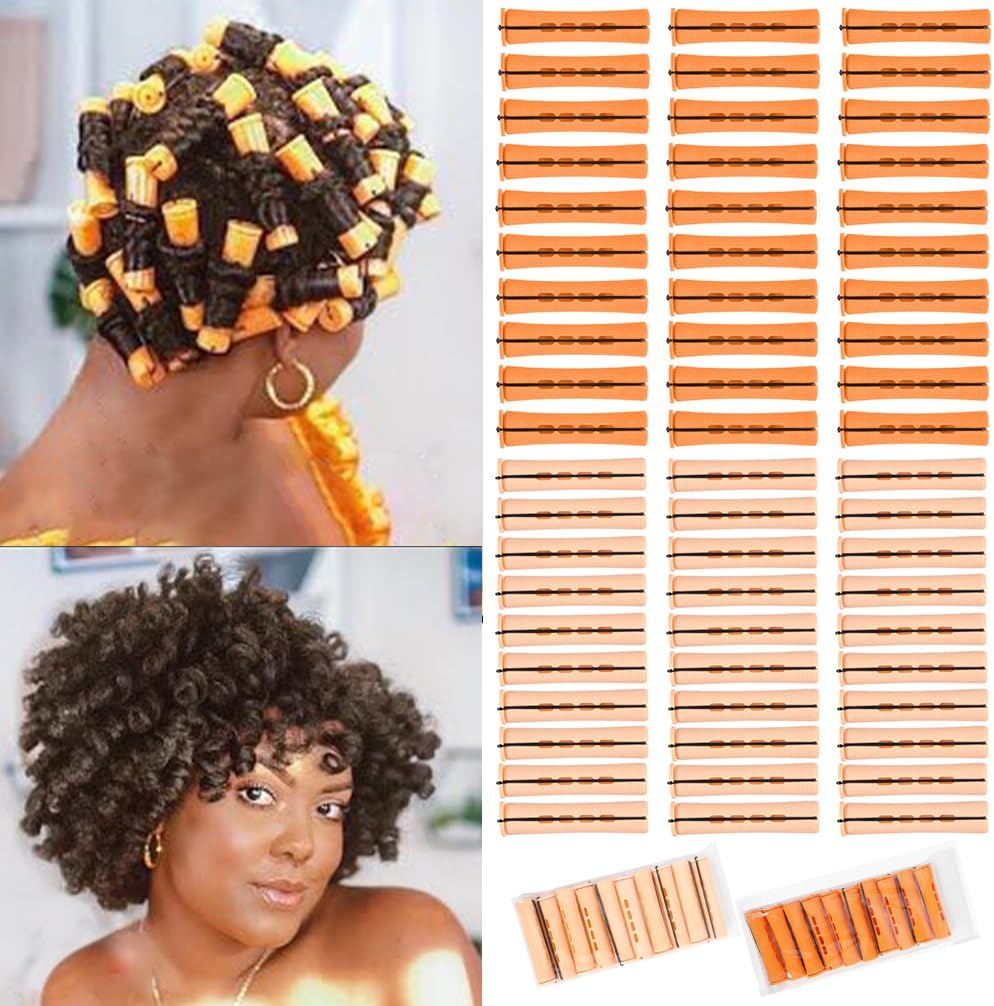 60 Pieces Perm Rods for Natural Hair Plastic Cold Wave