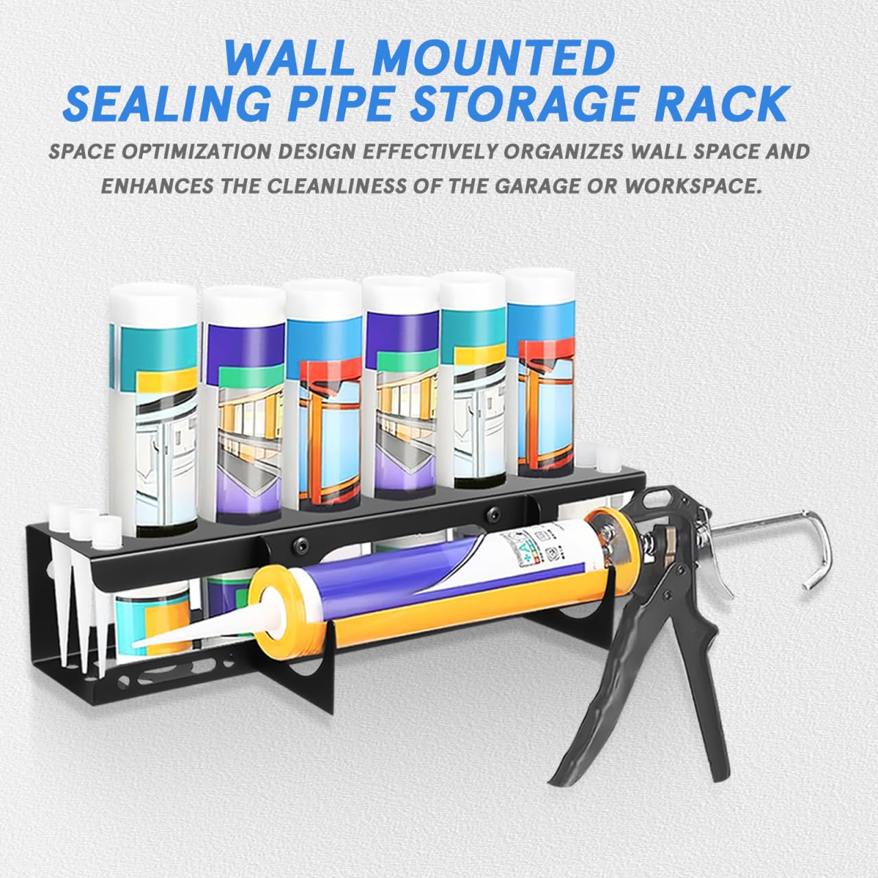 UKCOCO Spraydosenhalter, Wandhalterung Sprühdosenhalter mit 6 Schlitzen Sprühflaschen Dosenhalter für Werkzeug, Werkstatt, Garage, Geschäft, Zuhause, Schwarz