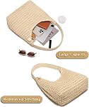 Straw Bags for Women, Summer Woven Tote Bag, Beach Shoulder Bag, Hobo Handbag for Vacation, Travel Casual Purse