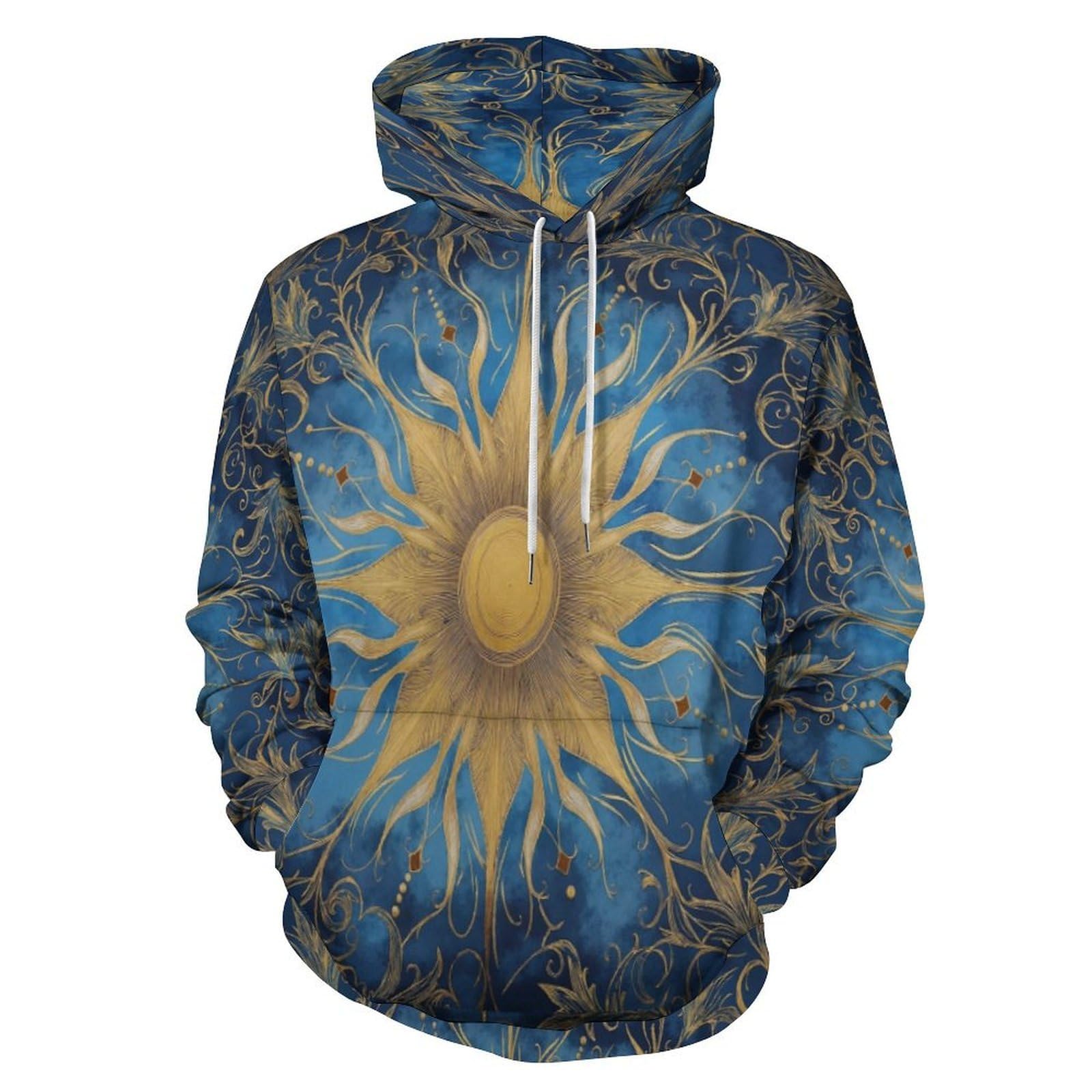 Sweat à capuche homme imprimé vortex fantastique bleu chic - 8