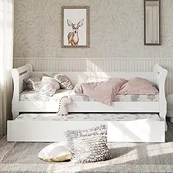 Bicama Solteiro Branca em MDF Resistente Clássica