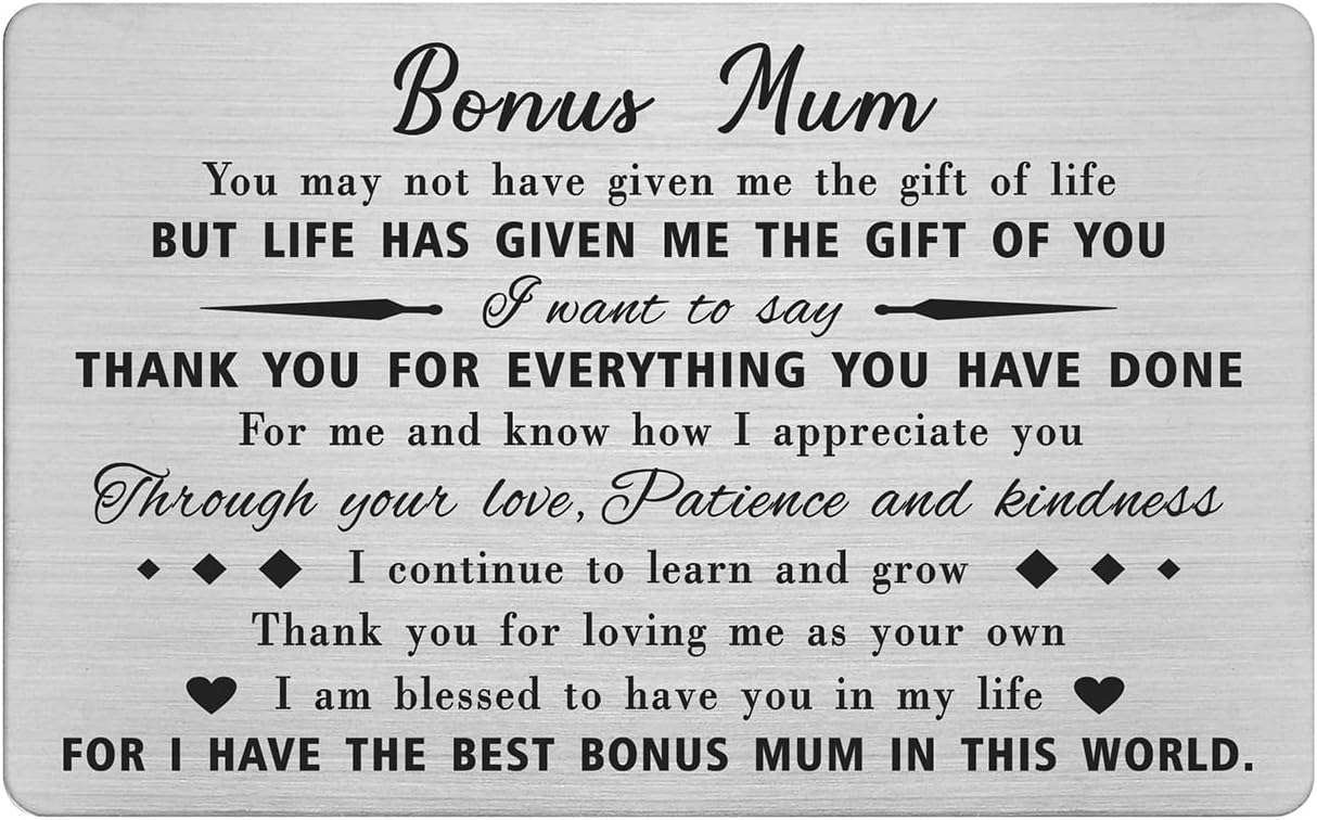 Yobent Step Mum StepMum Stepmother Gifts, Personalized Bonus Mum Wallet