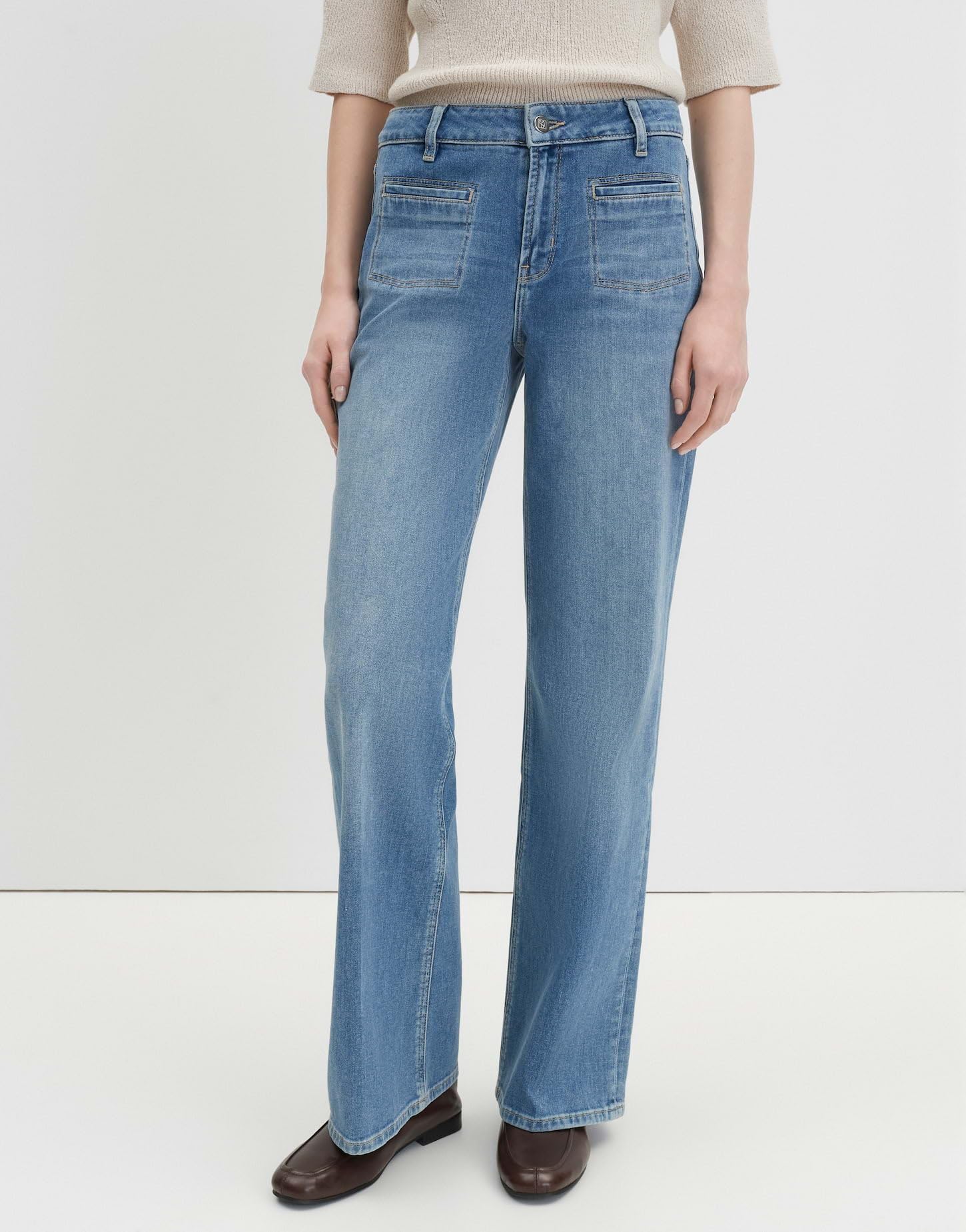 someday Damen Flared | Carie French Flared Jeans aus BCI Cotton Mix Mid Rise