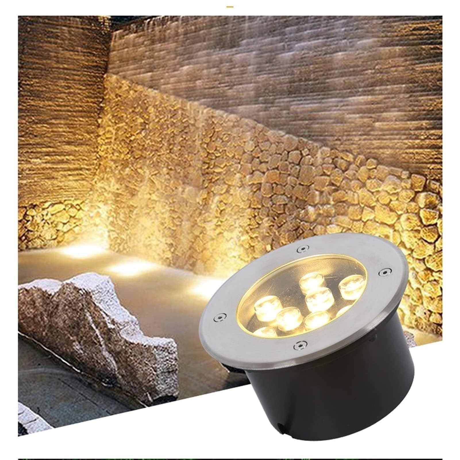Unterwasser-LED-Springbrunnenleuchte - 12V LED Teiche Unterwasserleuchte, IP68 Wasserdichter Unterwasser-Landschaftsscheinwerfer, Für Gartenbrunnen Poolbeleuchtung(Yellow,15W)