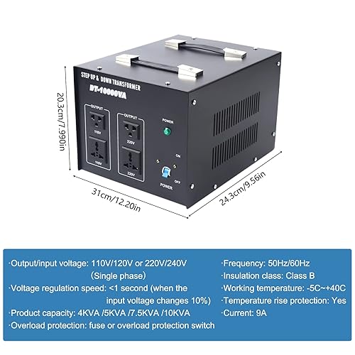 Miniatura 9 de Convertidor de voltaje de 10000 W transformador paso arribaabajo 110 V220 V Convertidor de voltaje de servicio pesado Transformador USB Convertidor