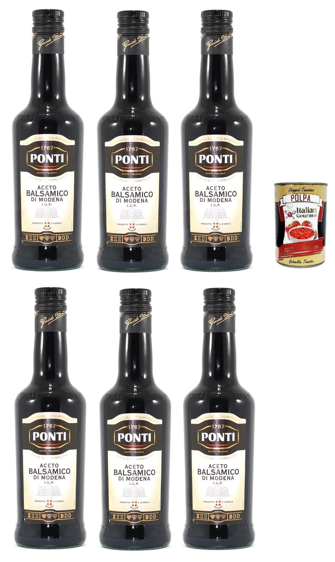 Italian Gourmet Aceto Balsamico di Modena Dunkler Balsamessig 6 x 500ml