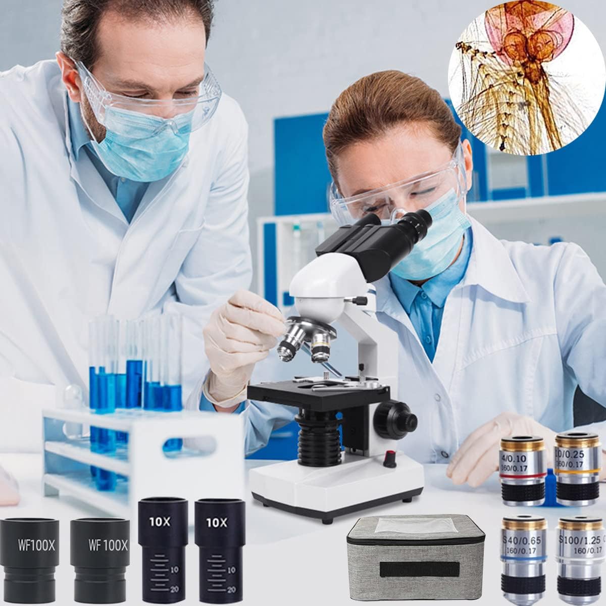 Microscópio Binocular Profissional HD 30000X/50000X/70000X 185 Lente