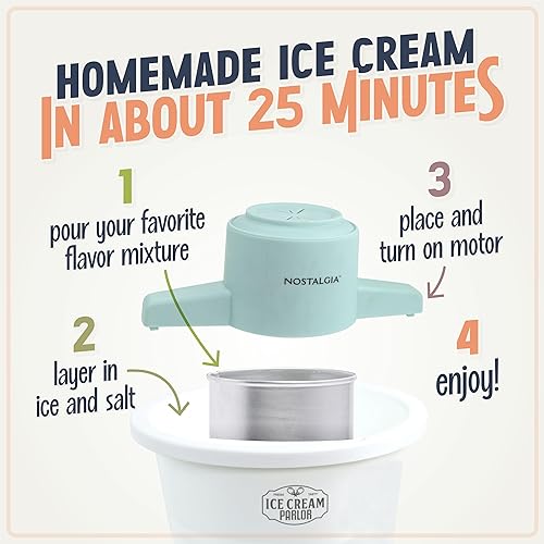 Miniatura 3 de Nostalgia Máquina eléctrica de helados, estilo salón, máquina de helado suave a la antigua, hace yogur o helado helado en cuestión de minutos,