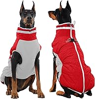 Vista 32 de Chaqueta de invierno para perro, acogedora y reflectante, impermeable, resistente al viento, cálida prenda para mascotas, cómoda ropa de forro polar