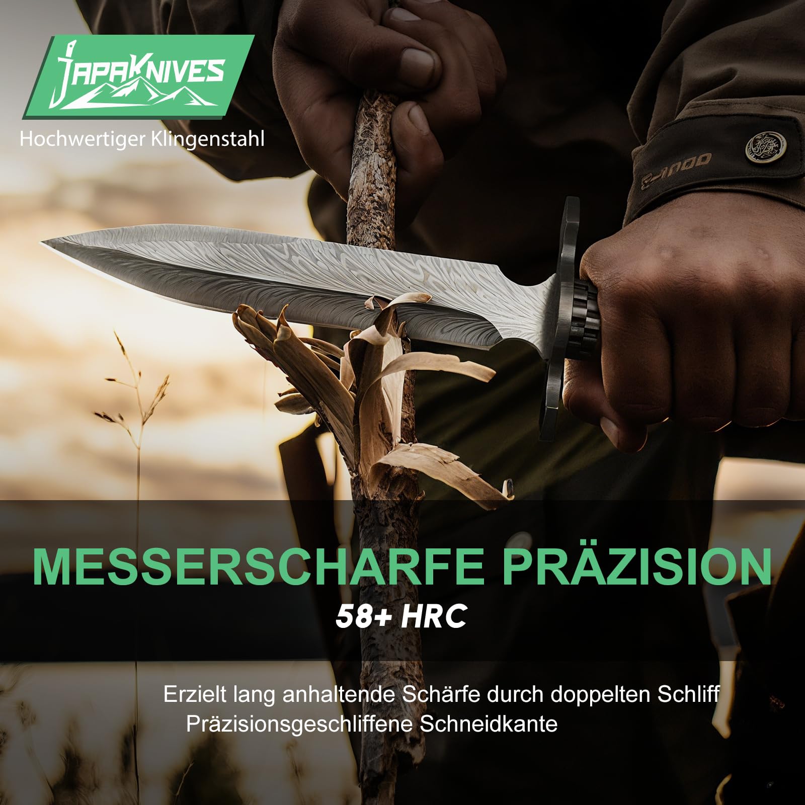 Japaknvies Spitzhacke 8 in 1 Feststehende Outdoor Messer