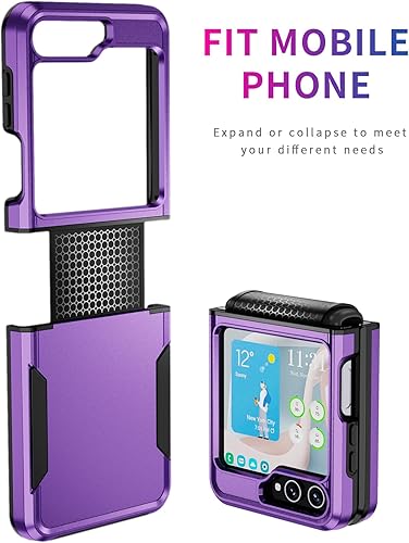 Miniatura 7 de Asuwish Funda de teléfono para Samsung Galaxy Z Flip 5 5G 2023 con cubierta y delgada híbrida de cuerpo completo, protección móvil de doble capa