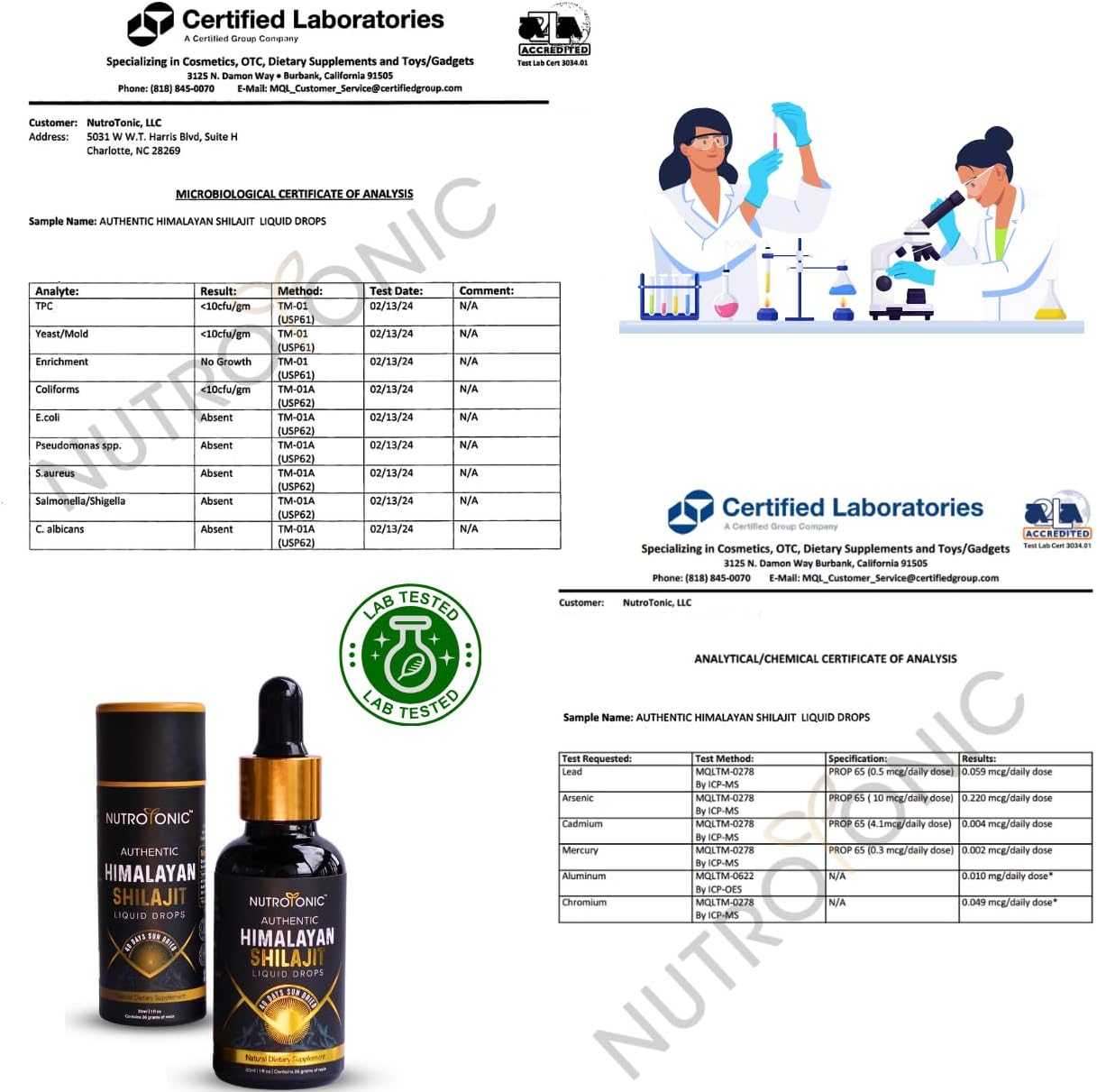 NutroTonic® Authentic Himalayan Shilajit Liquid Drops - Shilajit for Men & Women - 60 Days Sun-Dried – Rare Gold Grade A+ – Natural Source of 86% Fulvic & 10% Humic Acid (30ml) (Pack of 1) - Image 6