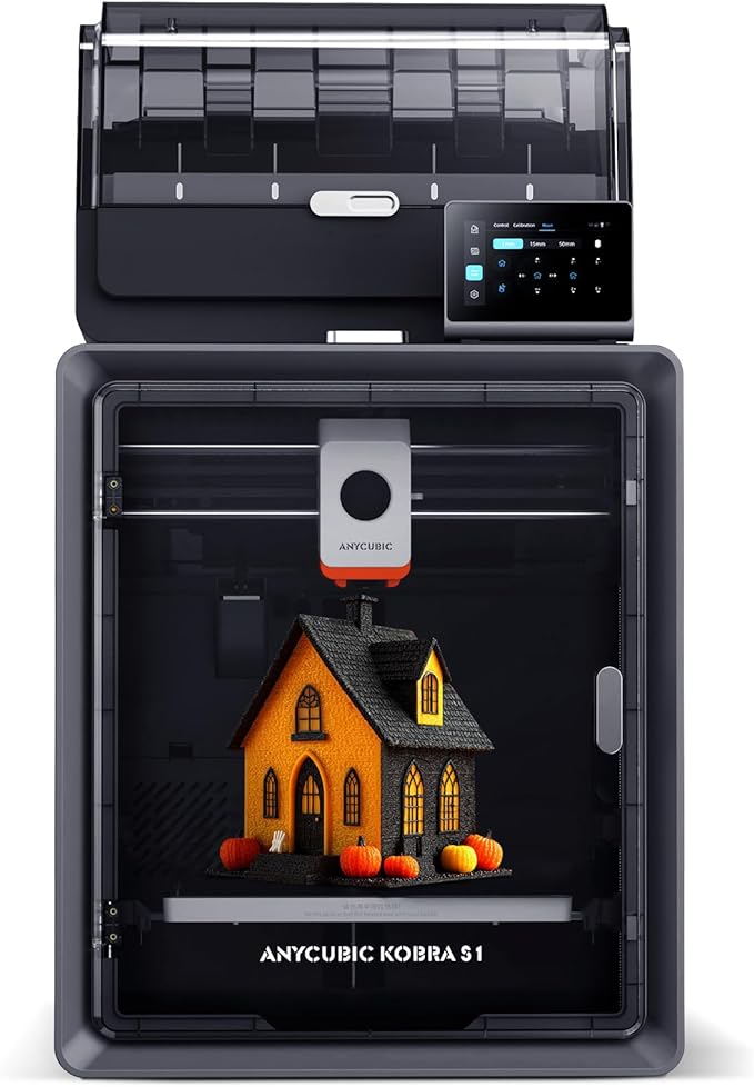 Anycubic Kobra S1 Combo Impresoras 3D, Secado e Impresión en una, 600mm/s Impresión Multicolor Ultrarrápida (Impresión de 4 u 8 Colores), Inteligente Monitor AI, Tamaño de Impresión 250x250x250mm