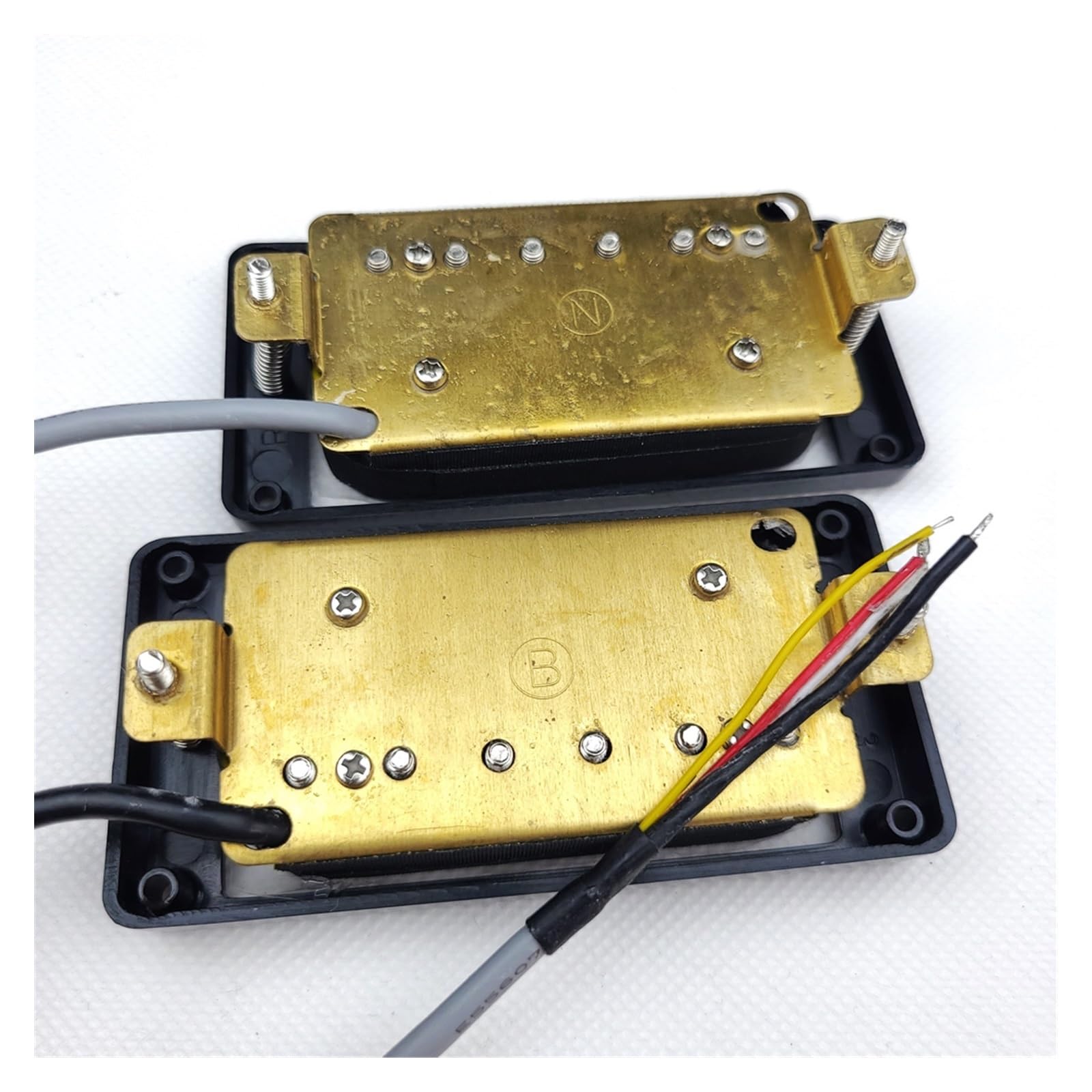 BABYCE Pickups De Guitare Électrique Micros Humbucker pour Guitare Électrique À Double Bobinage Ouverts Noirs (Paire Chevalet Et Manche)