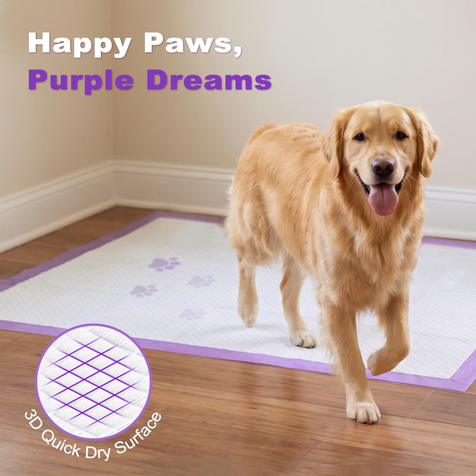 MIZOK Almohadillas para orina de perro, extra grandes, de 30 x 36 pulgadas, almohadillas para orina para perros, con aroma a lavanda, almohadillas para control de olores, ultra absorbentes, para hasta