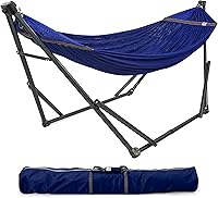 Vista 27 de Tranquillo Soporte de hamaca plegable, hamaca plegable para acampar y soporte, soporte de hamaca doble de capacidad de 600 libras para 2 personas