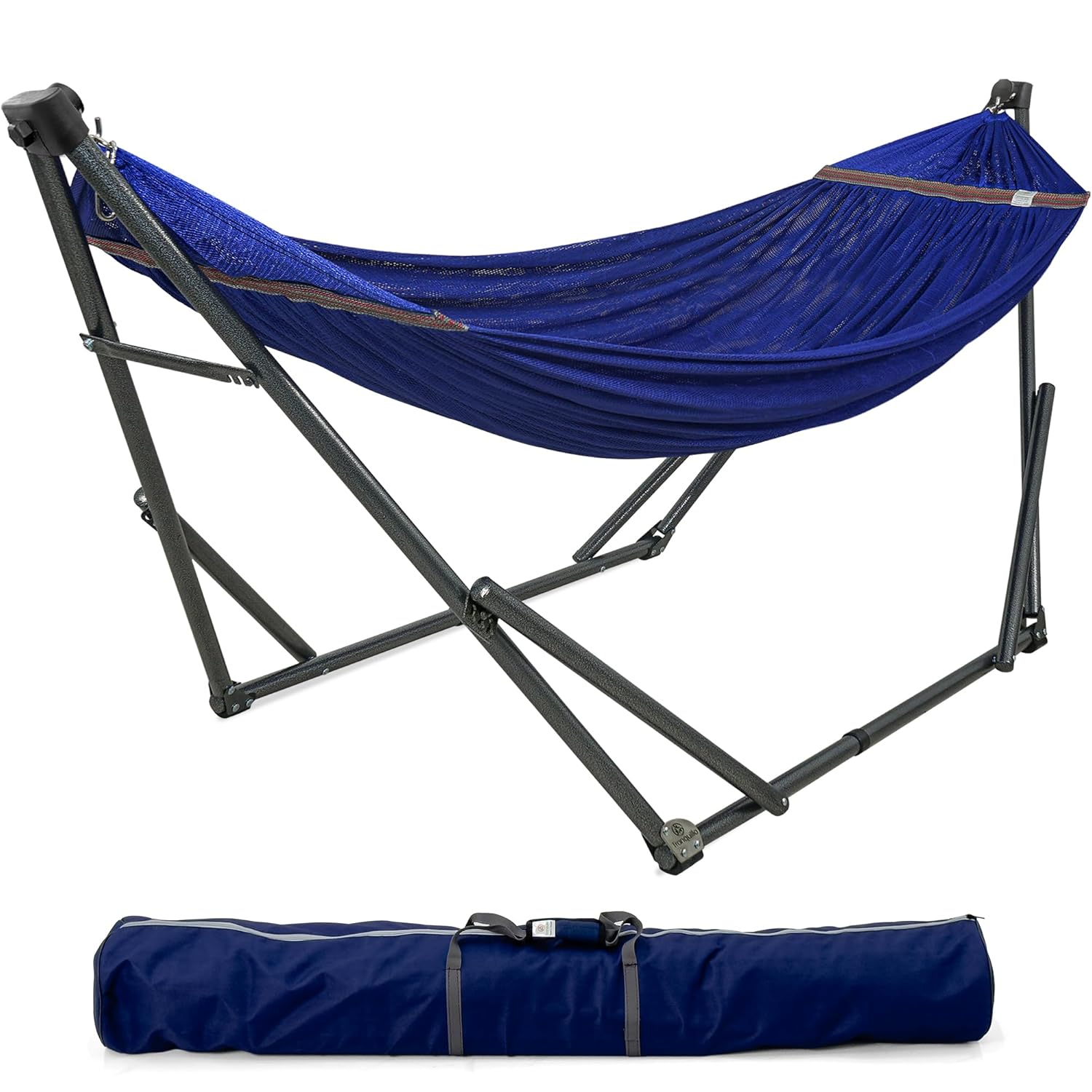 Tranquillo Camping Hammock and Stand Collapsible Camping Hammock and Stand 600 lbs Capacity Foldable Hammock for 2 Persons