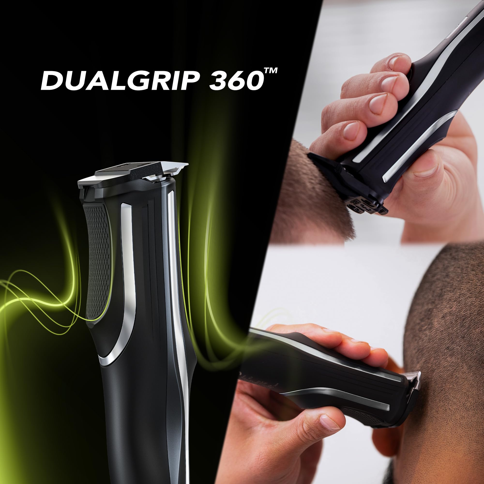WAHL Self Clip 360 - Kit tagliacapelli senza fili, 10 pettini, ricarica USB, batteria a lunga durata, per uso domestico, set di taglio lavabile, buona presa, molto leggero