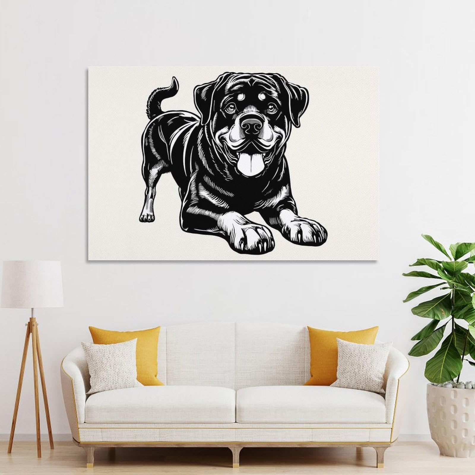 Junmoney Wall Art Print Rottweiler(3), 24x36inch(60x90cm), for Living Room, Lounge Or Sitting Room, Eye Catching Artwork for Blank Walls
