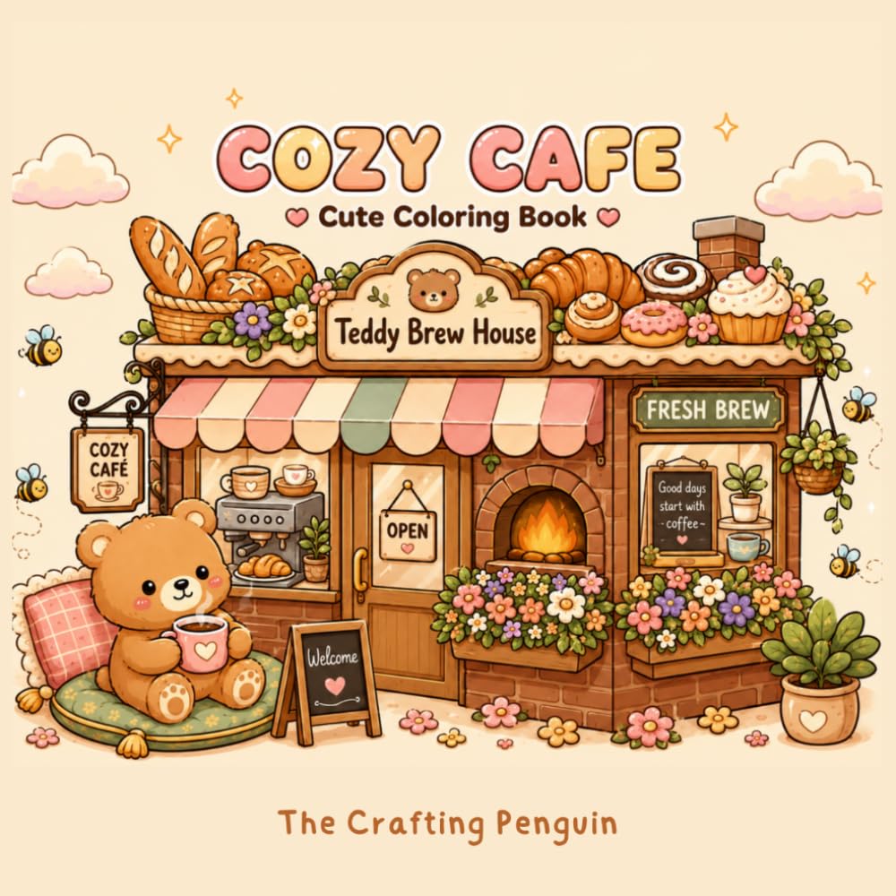 Cozy Cafe Cute Coloring Book - Coloring Pages for Cozy Coffee Shop Lovers: Relaxing coloring pages for adults, teens, and kids
