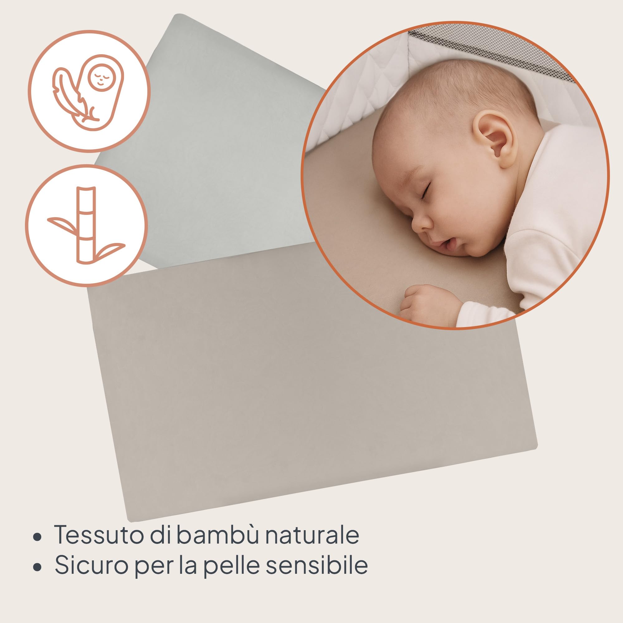 LIONELO Lenzuola con angoli per lettino neonato, Set da 2, 118x60 cm, Cotone di bambù naturale, Traspiranti, Ideali per materasso di lettino, lettino da viaggio/Campeggio o culla