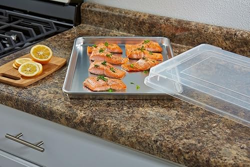 Miniatura 5 de Artisan Professional Classic - Juego de bandejas de aluminio para hornear con hoja de 13 x 9.5 pulgadas y cubierta