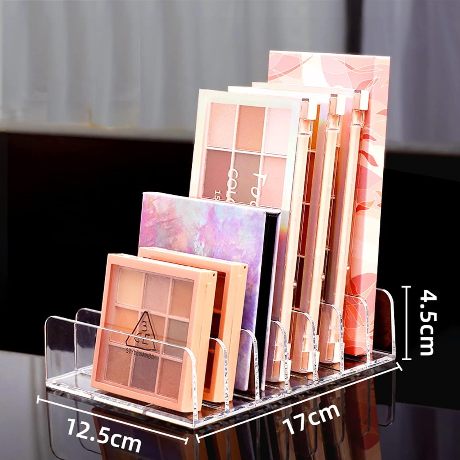 Acrylic Mail Holder, 7 Slots Clear Desk Organizer for Sorting Mail, Clear