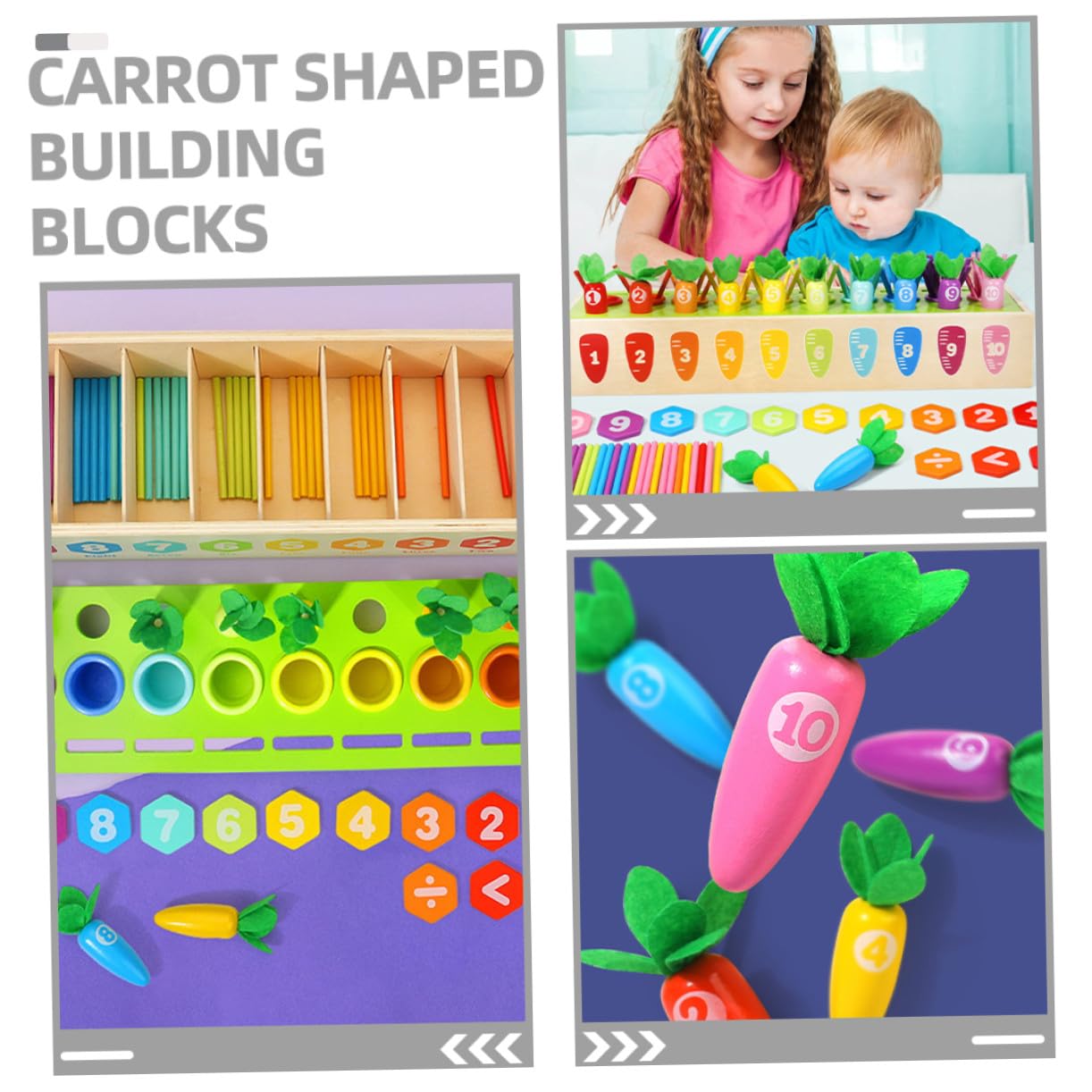 POPETPOP Juguetes para Contar De Bloques para Clasificar Números Juguete De Madera para Preescolar Cognitivo Años Carote para Aprendizaje Interactivo