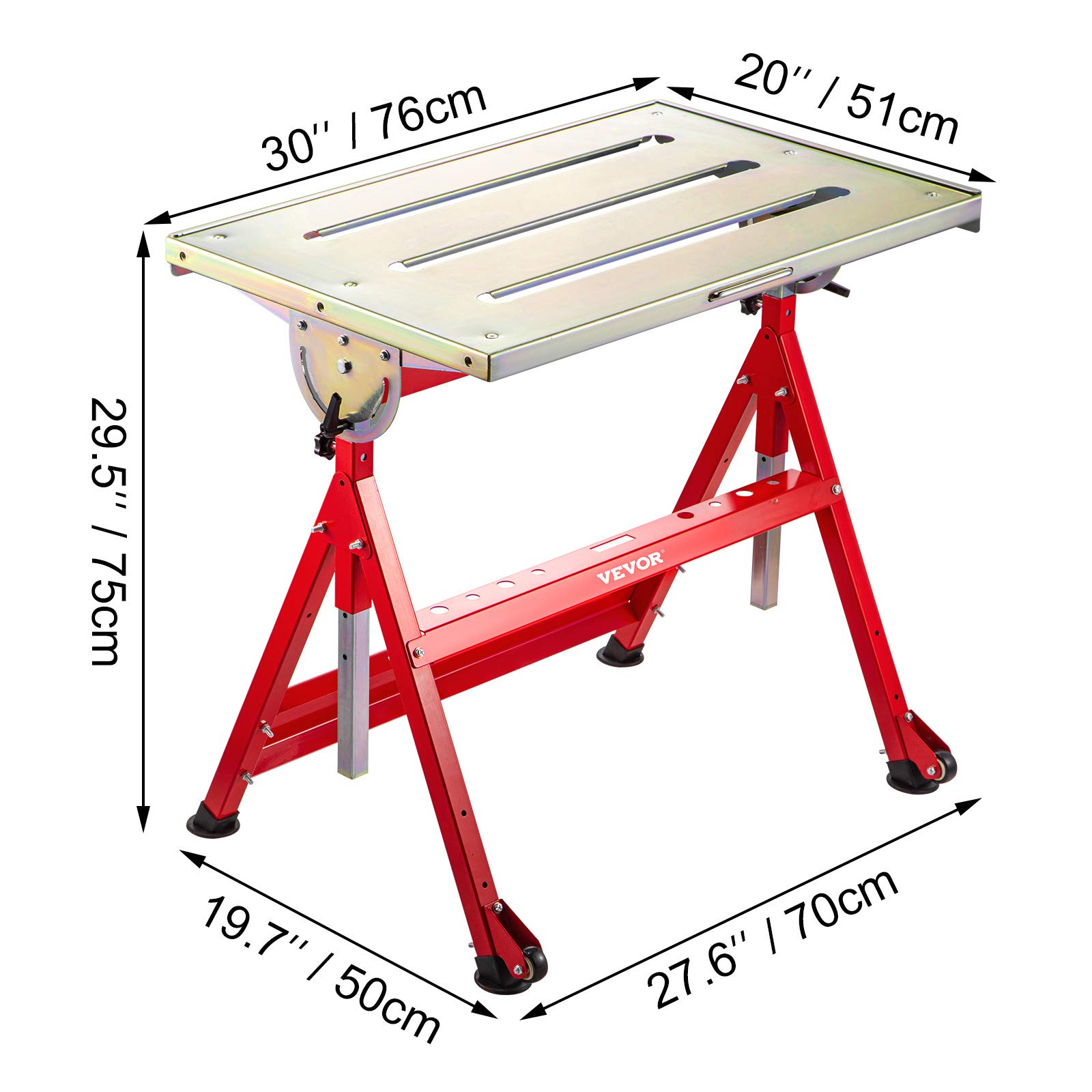 Buy VEVOR Welding Table 30'' x 20'' Steel Welding Table Three 1.1 in