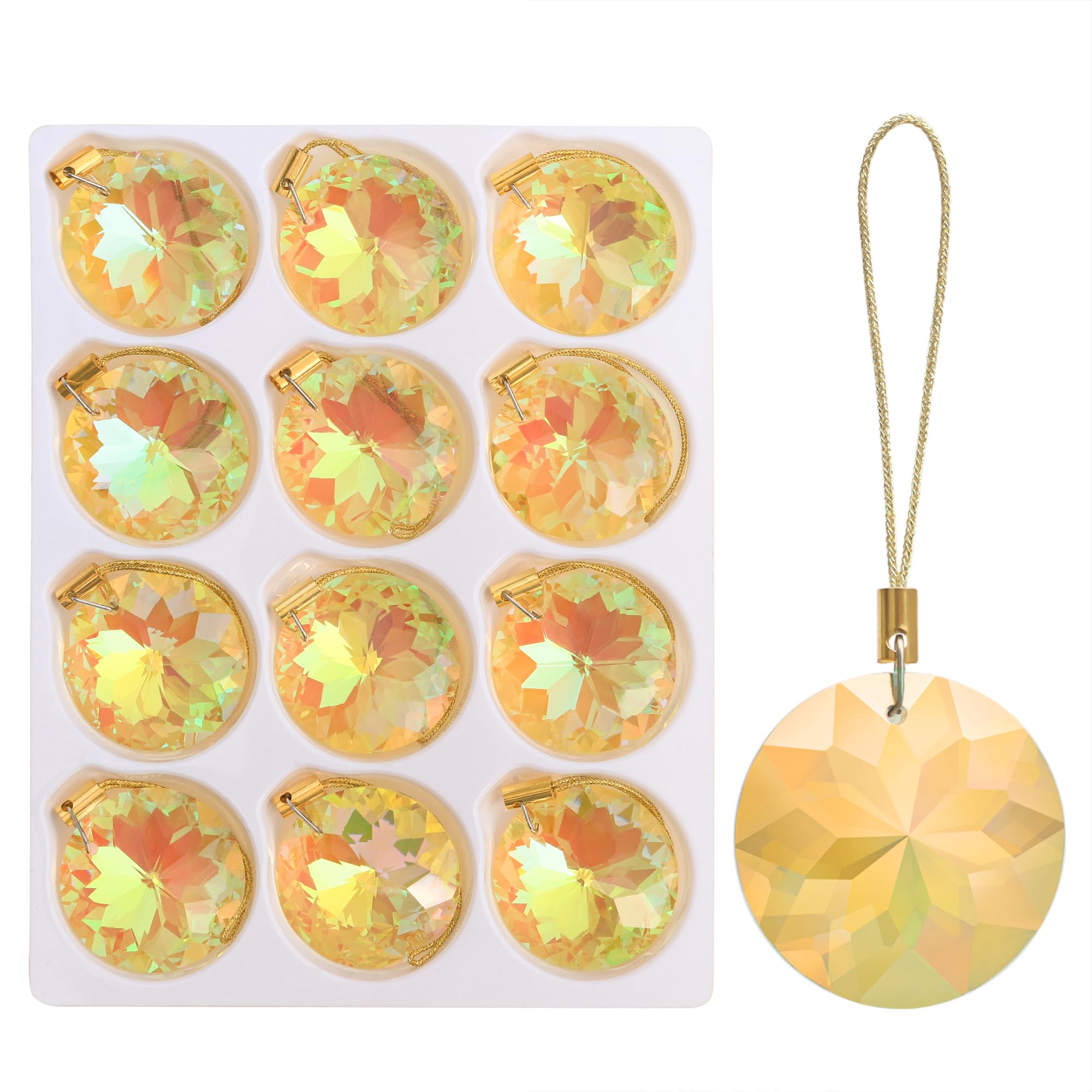 Crystal Glass Christmas Ornaments - 12 Pack -9 Crystal Glass Christmas Ornaments - 12 Pack -9