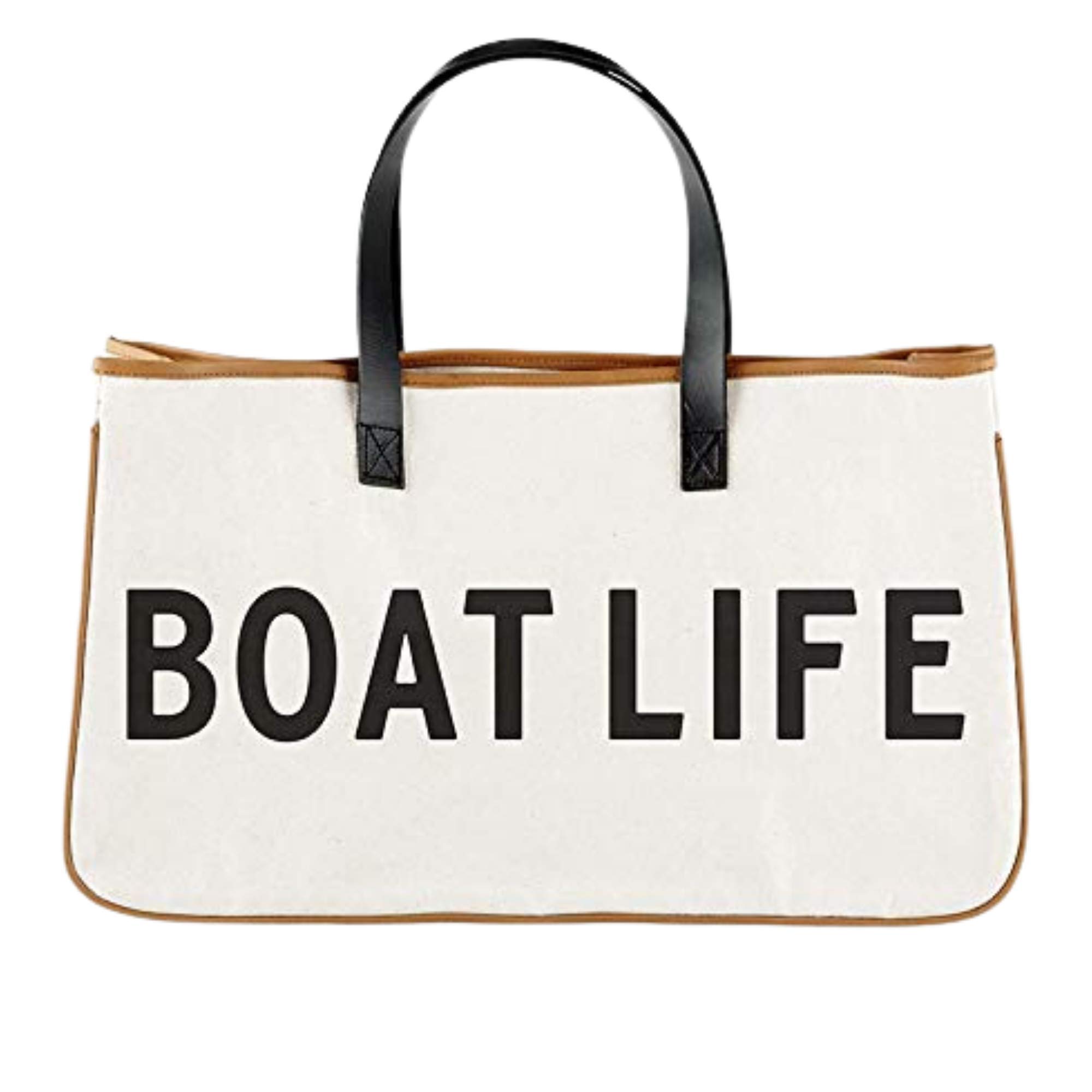 Tote Bag For Women Canvas Shoulder Bag with Genuine Leather Handles,